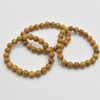 Natural Tectona Teak Round Wood Bead Bracelet /  Sample Strand - Mala Prayer Beads - 8mm Size