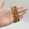 Natural Tectona Teak Round Wood Bead Bracelet /  Sample Strand - Mala Prayer Beads - 8mm Size