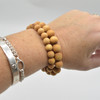 Natural Plain Thuja Round Wood Beads Bracelet / Sample Strand - Mala Prayer Beads - 8mm, 10mm Sizes