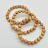 Natural Plain Thuja Round Wood Beads Bracelet / Sample Strand - Mala Prayer Beads - 8mm, 10mm Sizes