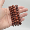 Natural Red Sandalwood Round Wood Beads Bracelet / Sample Strand - Mala Prayer Beads - 8mm, 10mm Sizes