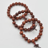 Natural Red Sandalwood Round Wood Beads Bracelet / Sample Strand - Mala Prayer Beads - 8mm, 10mm Sizes