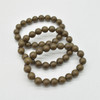 Natural Dark Green Phoebe Round Wood Beads Bracelet / Sample Strand - Mala Prayer Beads - 8mm, 10mm Sizes