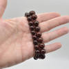 Natural Dark Red Sandalwood Round Wood Beads Bracelet / Sample Strand - Mala Prayer Beads - 8mm, 10mm Sizes