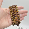 Natural Green Sandalwood Round Wood Beads Bracelet / Sample Strand - Mala Prayer Beads - 8mm, 10mm Sizes