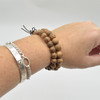 Natural Qinan Aquilaria Sandalwood Round Wood Beads Bracelet / Sample Strand - Mala Prayer Beads - 8mm, 10mm Sizes
