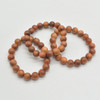 Natural Dragon Blood Round Wood Beads Bracelet / Sample Strand - Mala Prayer Beads - 8mm, 10mm Sizes