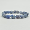 Natural Blue Aventurine Semi-precious Gemstone Pebble Nugget Beads Bracelet / Sample Strand - 8mm - 10mm, 7.5"