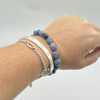 Natural Blue Aventurine Semi-precious Gemstone Pebble Nugget Beads Bracelet / Sample Strand - 8mm - 10mm, 7.5"