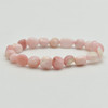 Natural Pink Peruvian Opal Semi-precious Gemstone Pebble Nugget Beads Bracelet / Sample Strand - 7mm - 10mm, 7.5"