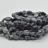 Natural Snowflake Obsidian Semi-precious Gemstone Pebble Nugget Beads Bracelet / Sample Strand - 7mm - 10mm, 7.5"