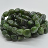 Natural Canadian Jade Semi-precious Gemstone Pebble Nugget Beads Bracelet / Sample Strand - 8mm - 10mm, 7.5"