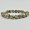 Natural Dalmatian Jasper Semi-precious Gemstone Pebble Nugget Beads Bracelet / Sample Strand - 8mm - 10mm, 7.5"