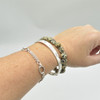 Natural Dalmatian Jasper Semi-precious Gemstone Pebble Nugget Beads Bracelet / Sample Strand - 8mm - 10mm, 7.5"