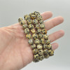 Natural Dalmatian Jasper Semi-precious Gemstone Pebble Nugget Beads Bracelet / Sample Strand - 8mm - 10mm, 7.5"