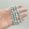 Natural Larimar Semi-precious Gemstone Pebble Nugget Beads Bracelet / Sample Strand - 7mm - 10mm, 7.5"