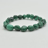 Natural Malachite Semi-precious Gemstone Pebble Nugget Beads Bracelet / Sample Strand - 7mm - 10mm, 7.5"