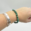 Natural Malachite Semi-precious Gemstone Pebble Nugget Beads Bracelet / Sample Strand - 7mm - 10mm, 7.5"