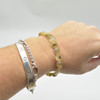 Natural Gold Rutilated Quartz Semi-precious Gemstone Pebble Nugget Beads Bracelet / Sample Strand - 7mm - 10mm, 7.5"