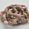 Natural Rhodochrosite Semi-precious Gemstone Pebble Nugget Beads Bracelet / Sample Strand - 8mm - 10mm, 7.5"