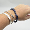 Natural Sodalite Semi-precious Gemstone Pebble Nugget Beads Bracelet / Sample Strand - 7mm - 10mm, 7.5"