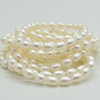 Natural Freshwater Rice Pearl Bead Sample strand / Bracelet - 6mm - 8mm, 7.5"