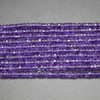 High Quality Natural Handmade Amethyst Semi-Precious Gemstone FACETED Rondelle Spacer Beads - 3.5mm x 2mm - 13'' Strand