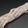 High Quality Natural Handmade Rose Quartz Semi-Precious Gemstone Irregular Tube Beads - 13mm - 20mm - 14'' Strand