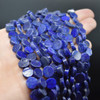 Handmade Lapis Lazuli Semi-precious Gemstone Irregular Disc Coin Beads - 7mm - 8mm - 13'' Strand