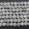 Natural Rainbow Moonstone Semi-precious Gemstone Irregular Disc Coin Beads - 6mm, 7mm, 8mm, 9mm - 13" Strand