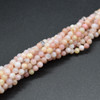 Natural Handmade Pink Opal Semi-precious Gemstone Irregular Round Beads - 3mm - 4mm - 13'' Strand