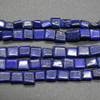 Handmade Lapis Lazuli Semi-precious Gemstone Irregular Square Beads - 5mm - 6mm - 13'' Strand