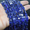 Handmade Lapis Lazuli Semi-precious Gemstone Irregular Square Beads - 5mm - 6mm - 13'' Strand