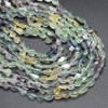 Natural Handmade Rainbow Fluorite Semi-precious Gemstone Irregular Teardrop Beads - 8mm - 10mm - 12'' Strand