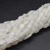 Natural Handmade Rainbow Moonstone Semi-precious Gemstone Pebble Tumbled stone Nugget Beads - 6mm-14mm 14'' Strand