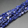Handmade Lapis Lazuli Semi-precious Gemstone Irregular Triangular Beads - 5mm - 8mm - 14'' Strand