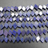 Handmade Lapis Lazuli Semi-precious Gemstone Irregular Diamond Shaped Beads - 10mm - 15mm - 13'' strand