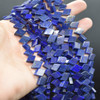 Handmade Lapis Lazuli Semi-precious Gemstone Irregular Diamond Shaped Beads - 10mm - 15mm - 13'' strand