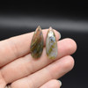 Natural Handmade Labradorite Semi-precious Gemstone Teardrop Earrings Beads - 2.9cm - 3cm x 1cm - 1 Pair