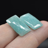 Natural Handmade Amazonite Semi-precious Faceted Gemstone Rectangular Earrings Beads - 1.8cm x 1cm - 1 Pair