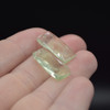 Natural Handmade Green Fluorite Semi-precious Faceted Gemstone Rectangular Earrings Beads - 2.5cm x 1cm - 1 Pair