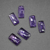 Natural Handmade Amethyst Semi-precious Faceted Gemstone Rectangular Earrings Beads - 1.9cm x 0.7cm - 1 Pair