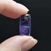 Natural Handmade Amethyst Semi-precious Faceted Gemstone Rectangular Earrings Beads - 1.9cm x 0.7cm - 1 Pair