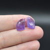 Natural Handmade Amethyst Semi-precious Faceted Gemstone Irregular Shaped Earrings Beads - 1.5cm x 1cm - 1 Pair