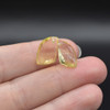 Natural Handmade Lemon Quartz Semi-precious Faceted Gemstone Irregular Shaped Earrings Beads - 1.5cm x 0.9cm - 1 Pair