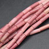 High Quality Grade A Natural Chinese Rhodonite Semi-precious Gemstone Round Tube Beads - 13mm x 4mm - 15'' strand