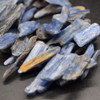 Raw Natural Kyanite Graduated Semi-precious Gemstone Point Beads / Pendants - approx 2cm - 5cm length - 15.5''