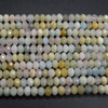 High Quality Grade A Natural Mixed Morganite Semi-Precious Gemstone FACETED Rondelle Spacer Beads - 8mm x 6mm - 15 inch