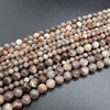 High Quality Grade A Natural Copper Sunstone Semi-precious Gemstone Round Beads - 6mm, 8mm, 10mm sizes - 15'' strand