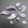 Natural Chevron Amethyst Semi-precious Gemstone Carved Feather Wing Pendants - 3 Sizes